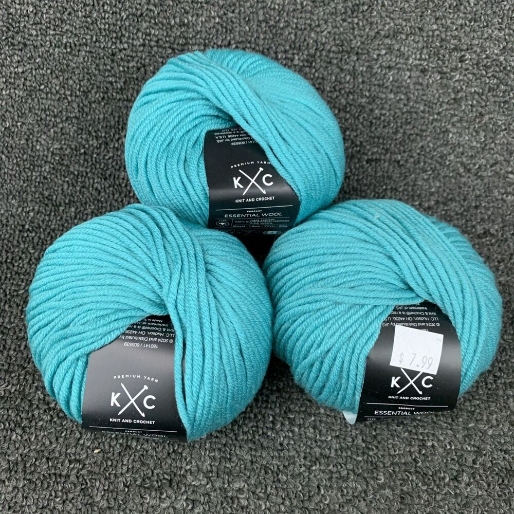 Lot Of 3 New K+C Essential Wool Waterfall Yarn Superwash Merino Discontinued